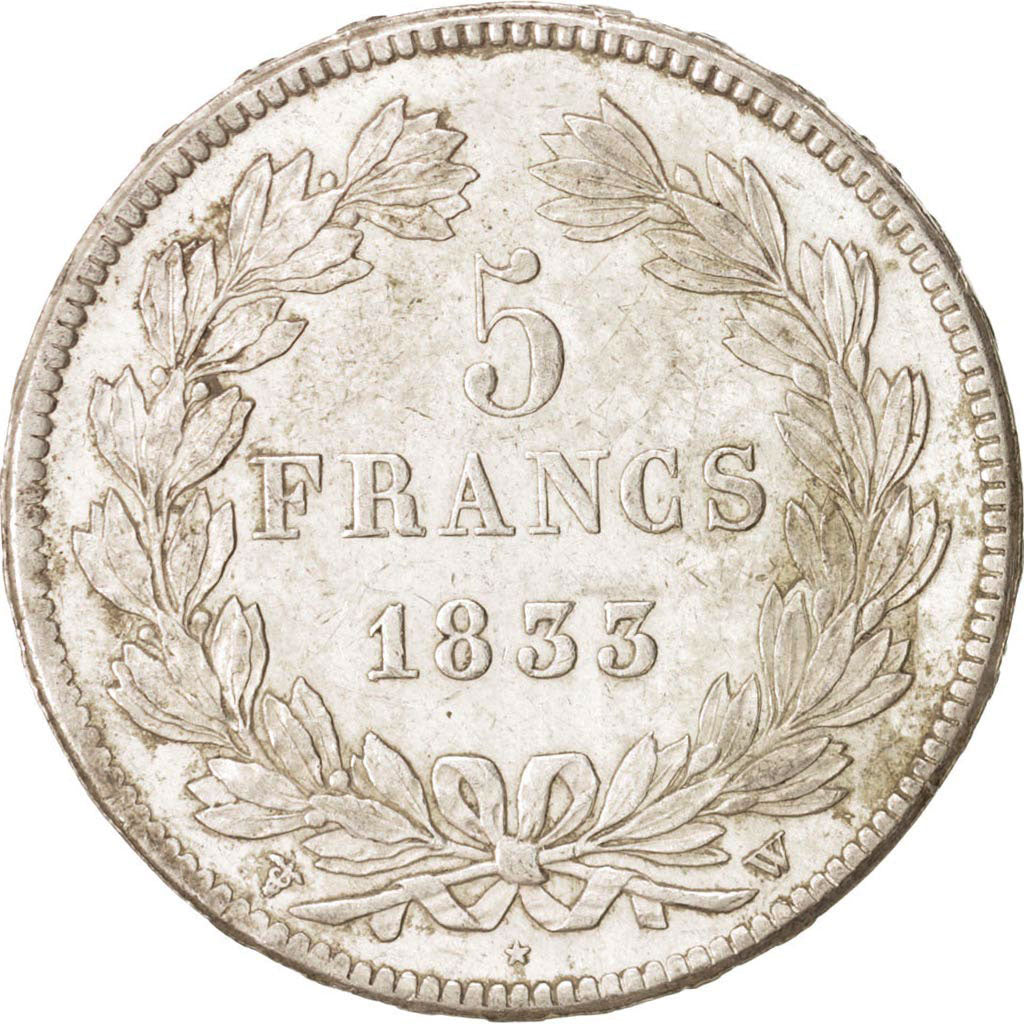 Münze, Frankreich, Louis-Philippe, 5 Francs, 1833, Lille, VZ, Silber