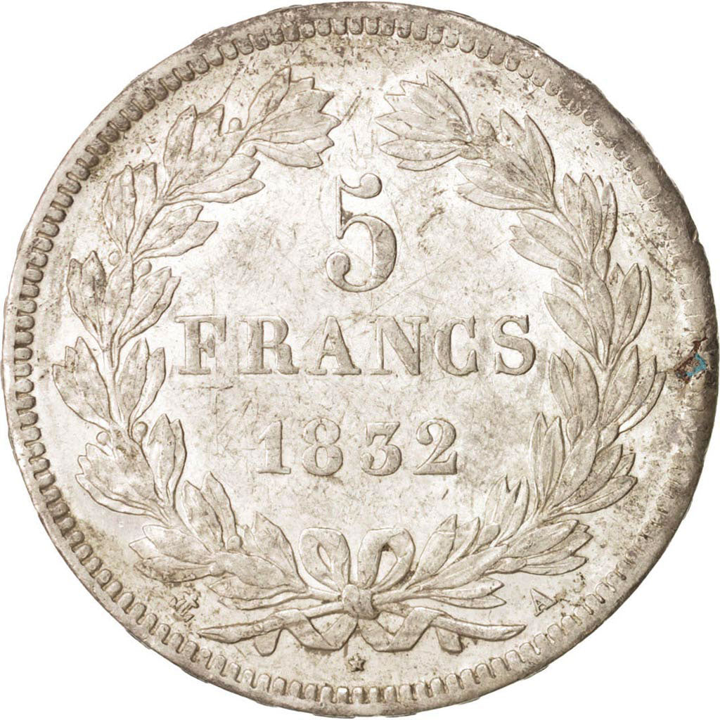 Coin, France, Louis-Philippe, 5 Francs, 1832, Paris, AU(55-58), Silver
