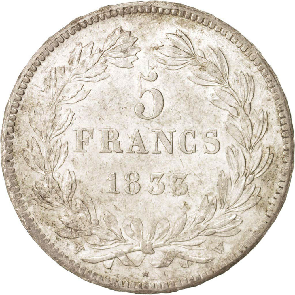 Münze, Frankreich, Louis-Philippe, 5 Francs, 1833, Lille, VZ, Silber