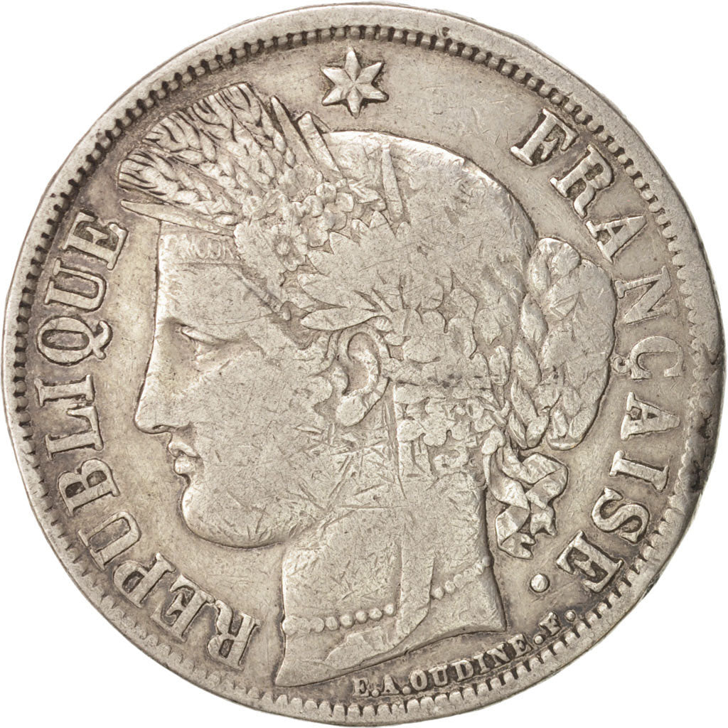 Coin, France, Cérès, 5 Francs, 1870, Bordeaux, VF(30-35), Silver, KM:818.2