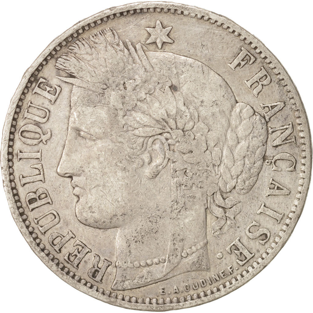 Moneta, Francia, Cérès, 5 Francs, 1870, Bordeaux, BB, Argento, KM:818.2