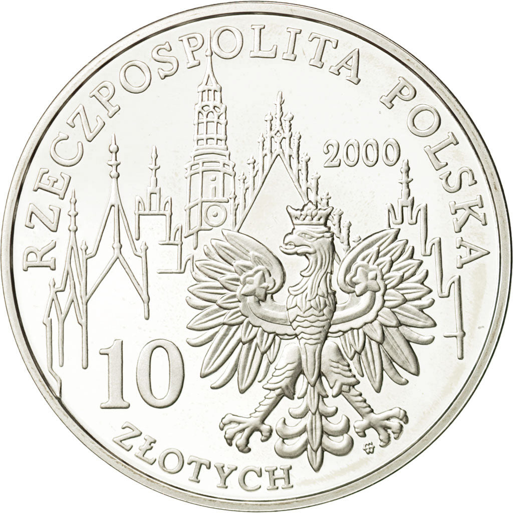 Moneta, Polonia, 10 Zlotych, 2000, Warsaw, FDC, Argento, KM:392
