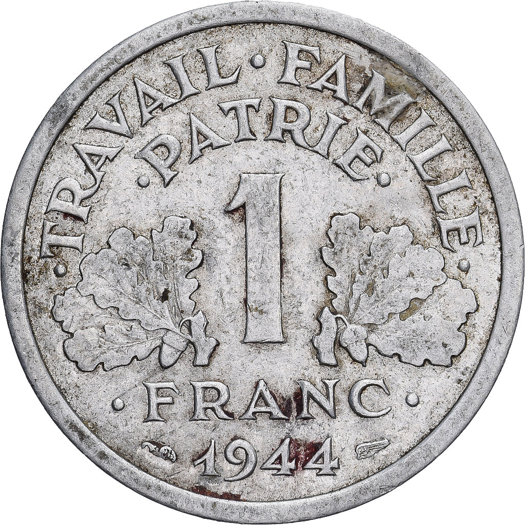Coin, France, Bazor, Franc, 1944, Castelsarrasin, EF(40-45), Aluminum, KM:902.3