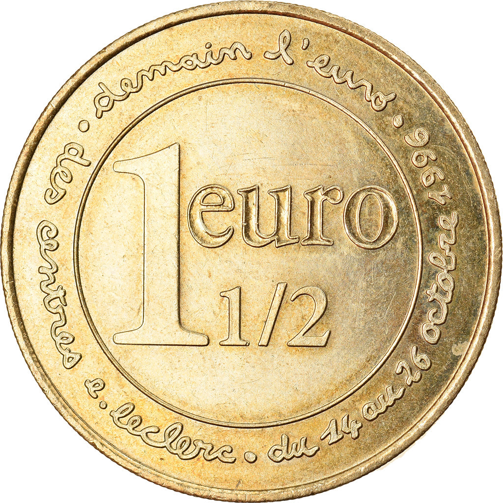 France, Jeton, 1.5 Euro Centres Leclerc, 1996, SPL, Copper-Nickel-Aluminum