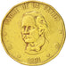 Moneda, República Dominicana, Peso, 1991, BC+, Latón, KM:80.1