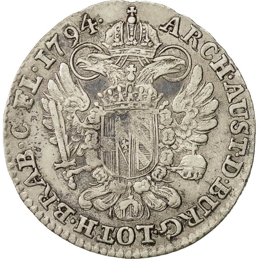 Austrian Netherlands, Franz II, 14 Liards, 1794, Brussels, Silver, VF(30-35)