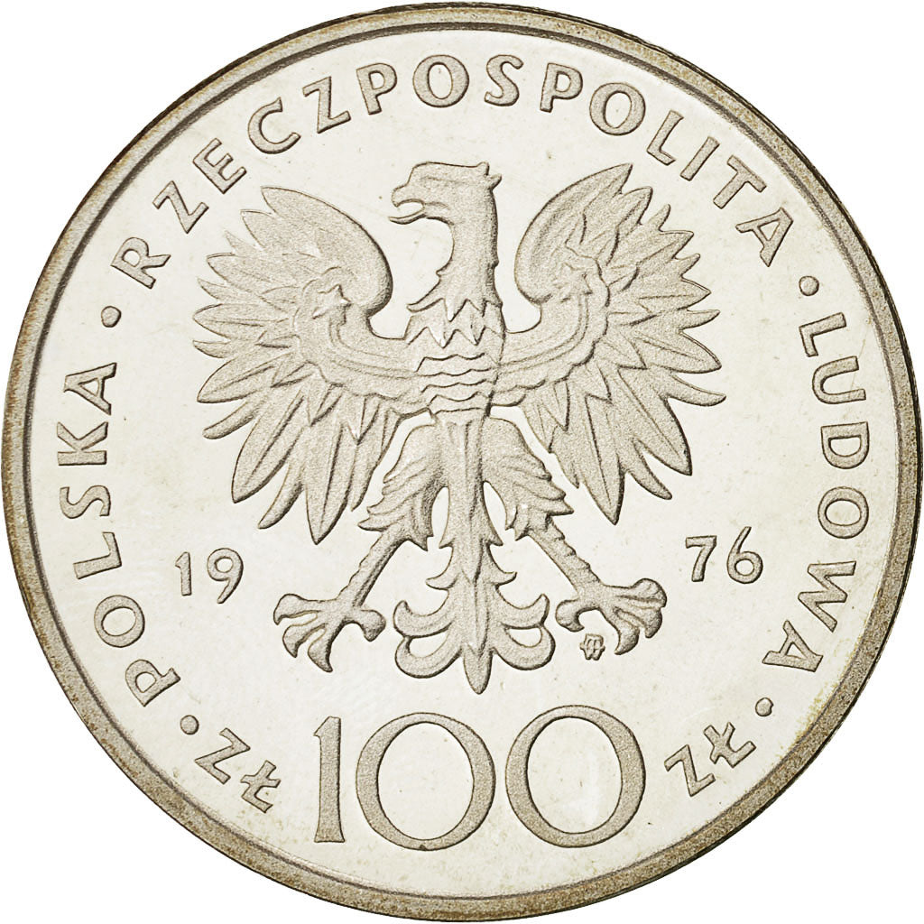 Moneta, Polonia, 100 Zlotych, 1976, Warsaw, FDC, Argento, KM:84