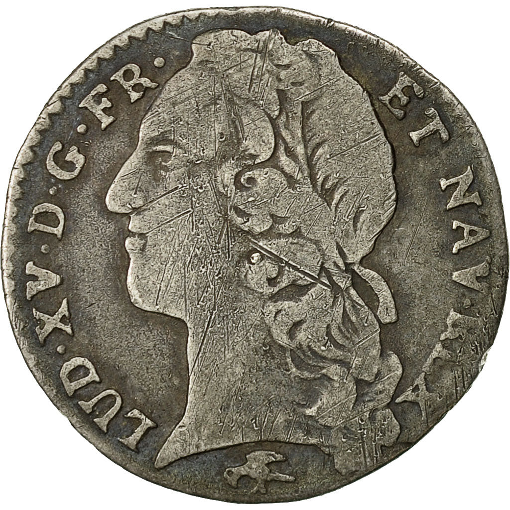 Francia, Louis XV, 1/10 Écu au bandeau, 1756, Lyon, Argento, MB, Gadoury:292