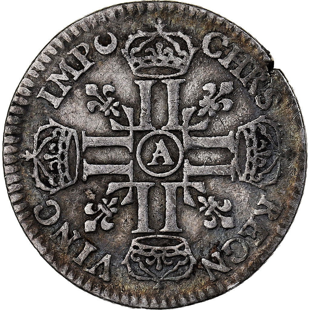 Francia, Louis XIV, 1/12 Ecu aux 8 L, 1691, Paris, reformed, Argento, MB+