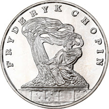 Poland, 100000 Zlotych, Frédéric Chopin, 1990, Proof, Silver, MS(63), KM:199
