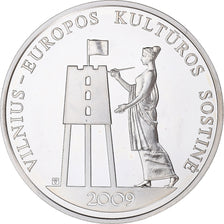 Lituania, 50 Litu, European Capital of Culture, 2009, Vilnius, Argento, FDC