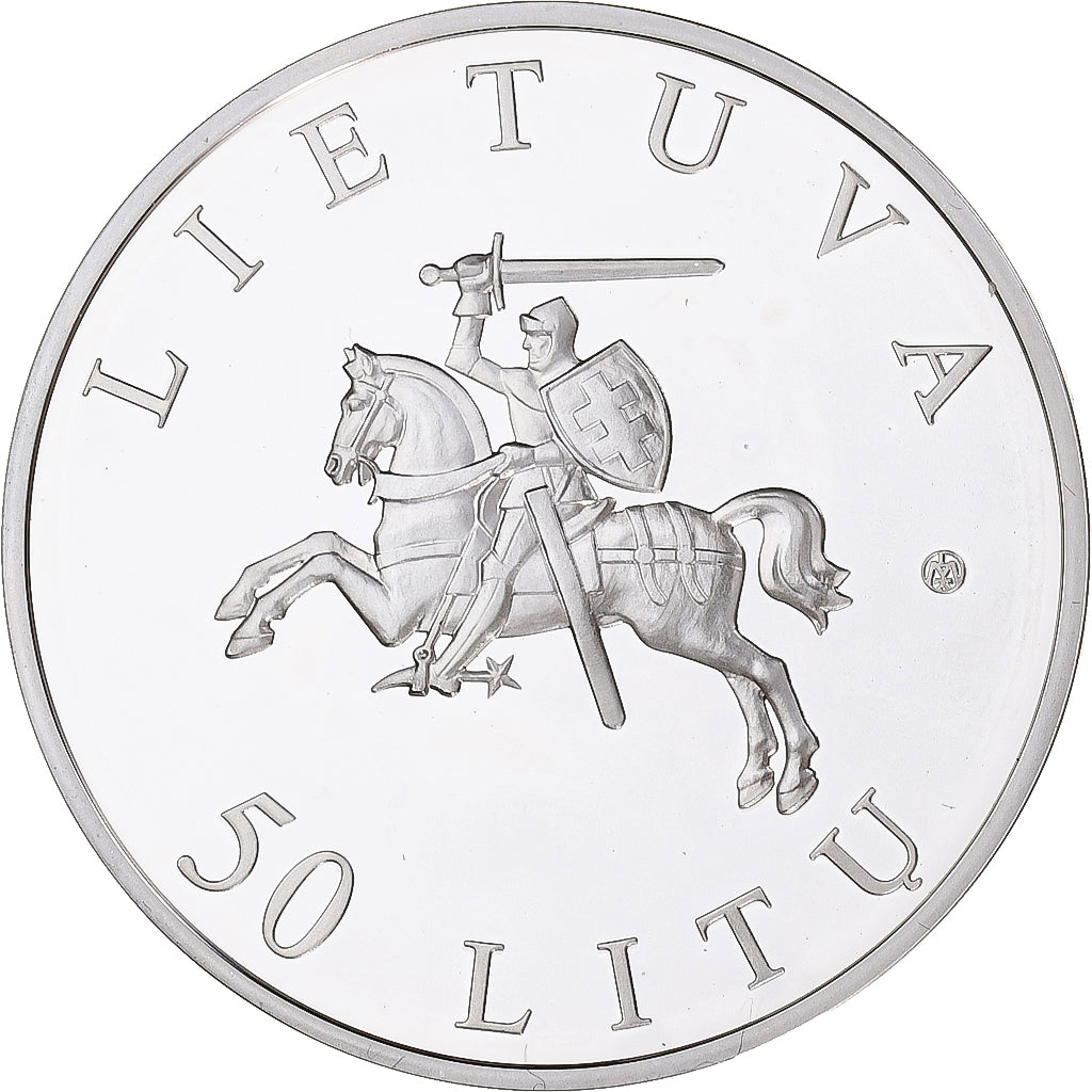 Lituania, 50 Litu, European Capital of Culture, 2009, Vilnius, Argento, FDC