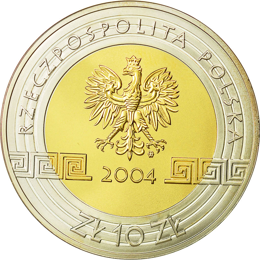 Coin, Poland, 10 Zlotych, 2004, Warsaw, MS(63), Silver, KM:518