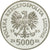 Moneta, Polonia, 5000 Zlotych, 1989, Warsaw, SPL, Argento, KM:192