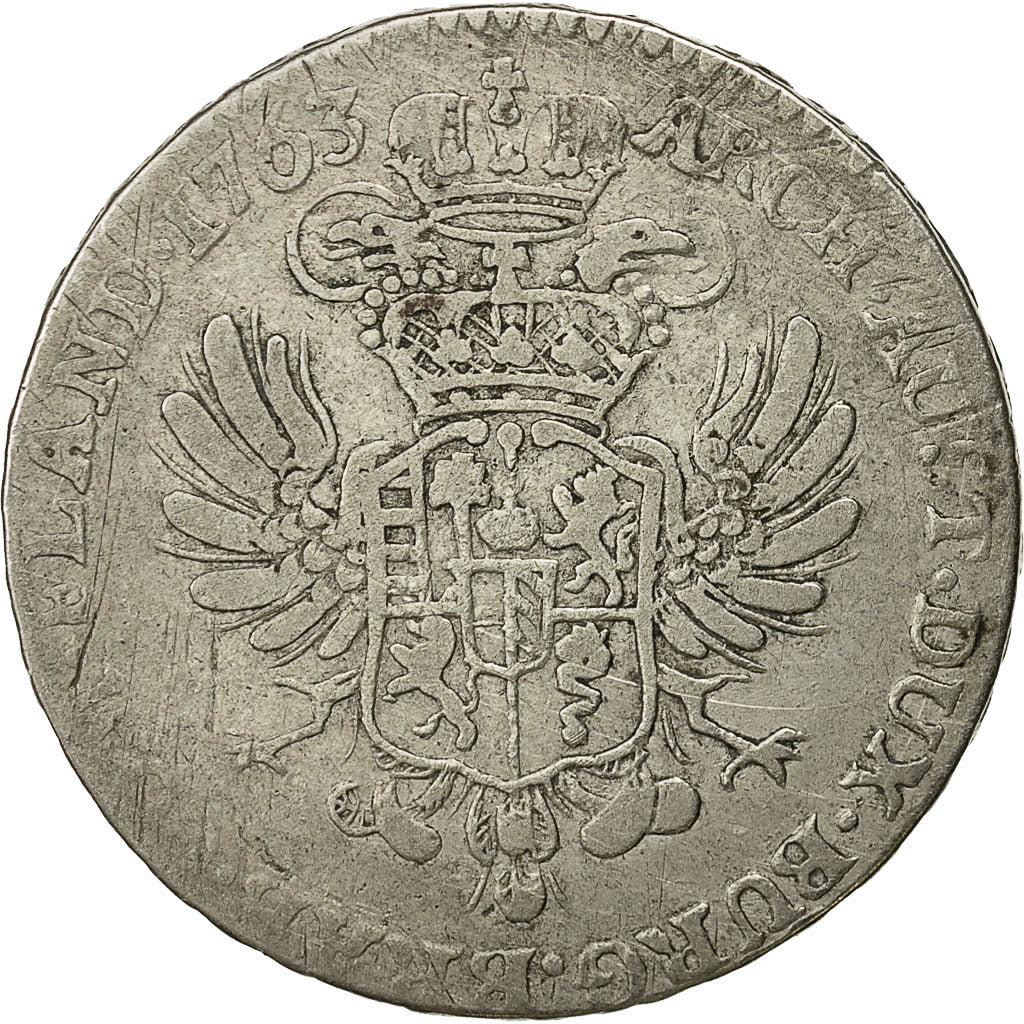 Coin, AUSTRIAN NETHERLANDS, Maria Theresa, 1/2 Kronenthaler, 1763, Bruxelles