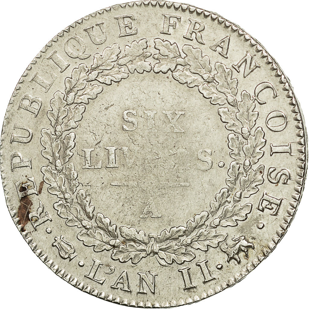 Coin, France, Écu de 6 livres françoise, 6 Livres, 1793, Paris, VF(30-35)