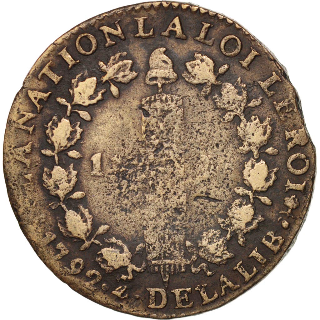 Coin, France, Louis XVI, 12 Deniers, 1792, Saumur, VF(30-35), Copper, Gadoury:15