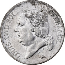 France, Louis XVIII, 5 Francs, 1824, Lille, Silver, AU(50-53), Gadoury:614