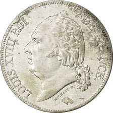 Francia, Louis XVIII, 5 Francs, 1824, Lille, Plata, EBC, Gadoury:614