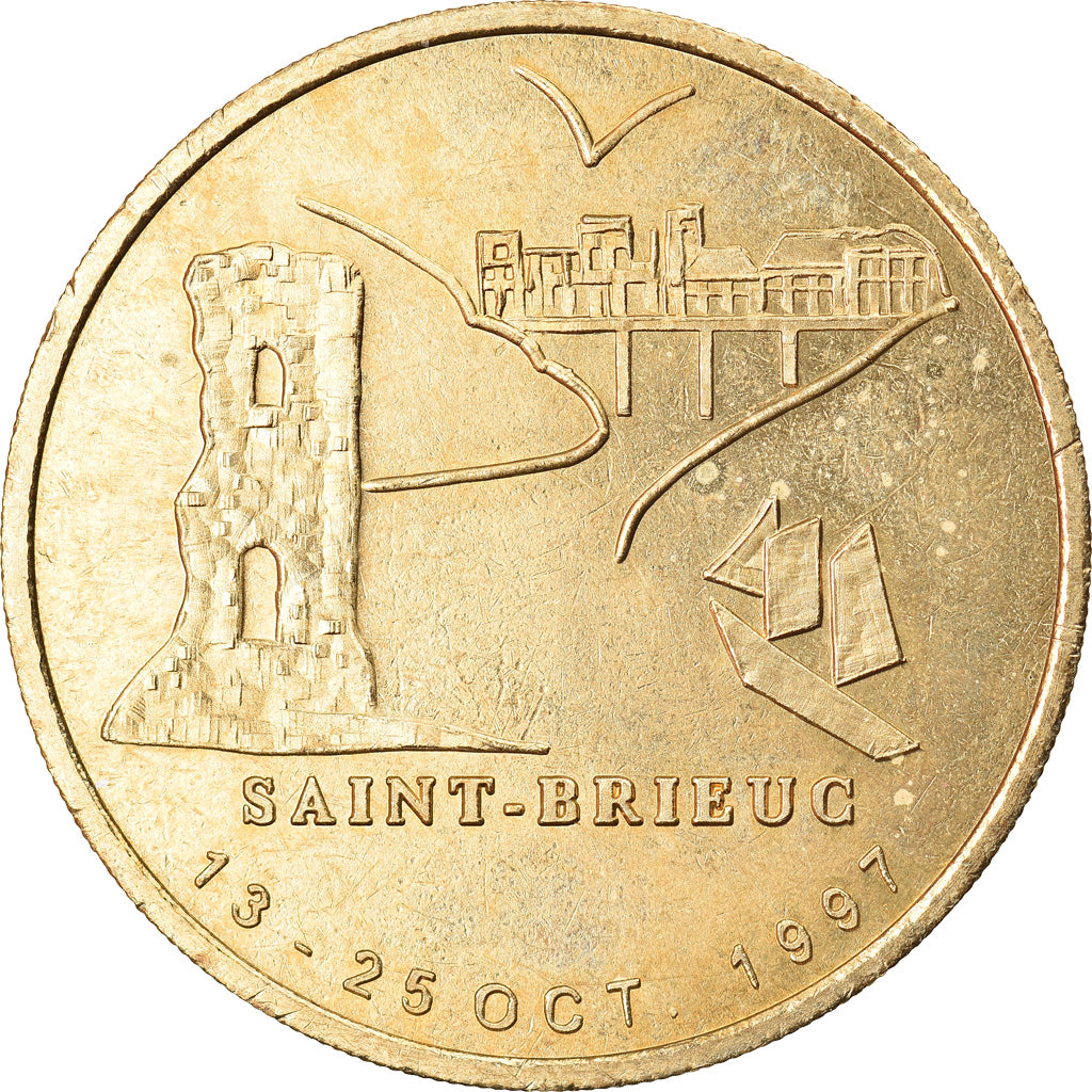 France, Token, Euro des Villes, 1 Euro Saint-Brieuc, 1997, MS(63), Cupro-nickel