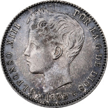 Spain, Alfonso XIII, 1 Peseta, 1902, Madrid, Silver, AU(50-53), KM:706