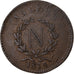 Francia, Napoleon I, 10 Centimes, 1814, Anvers, Bronce, BC+, Gadoury:191a