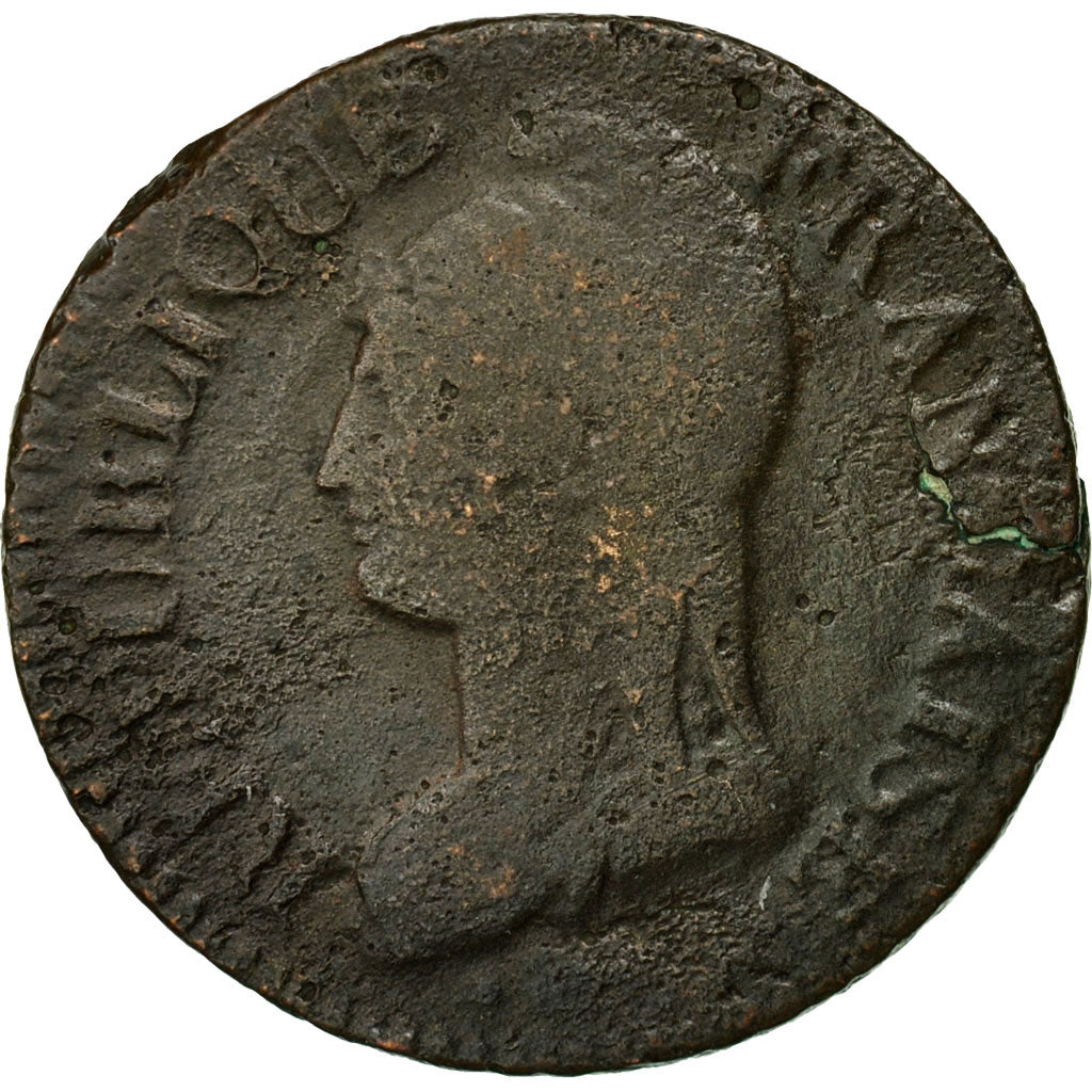 Moneta, Francia, Dupré, 5 Centimes, AN 8, Metz, MB, Bronzo, KM:640.2