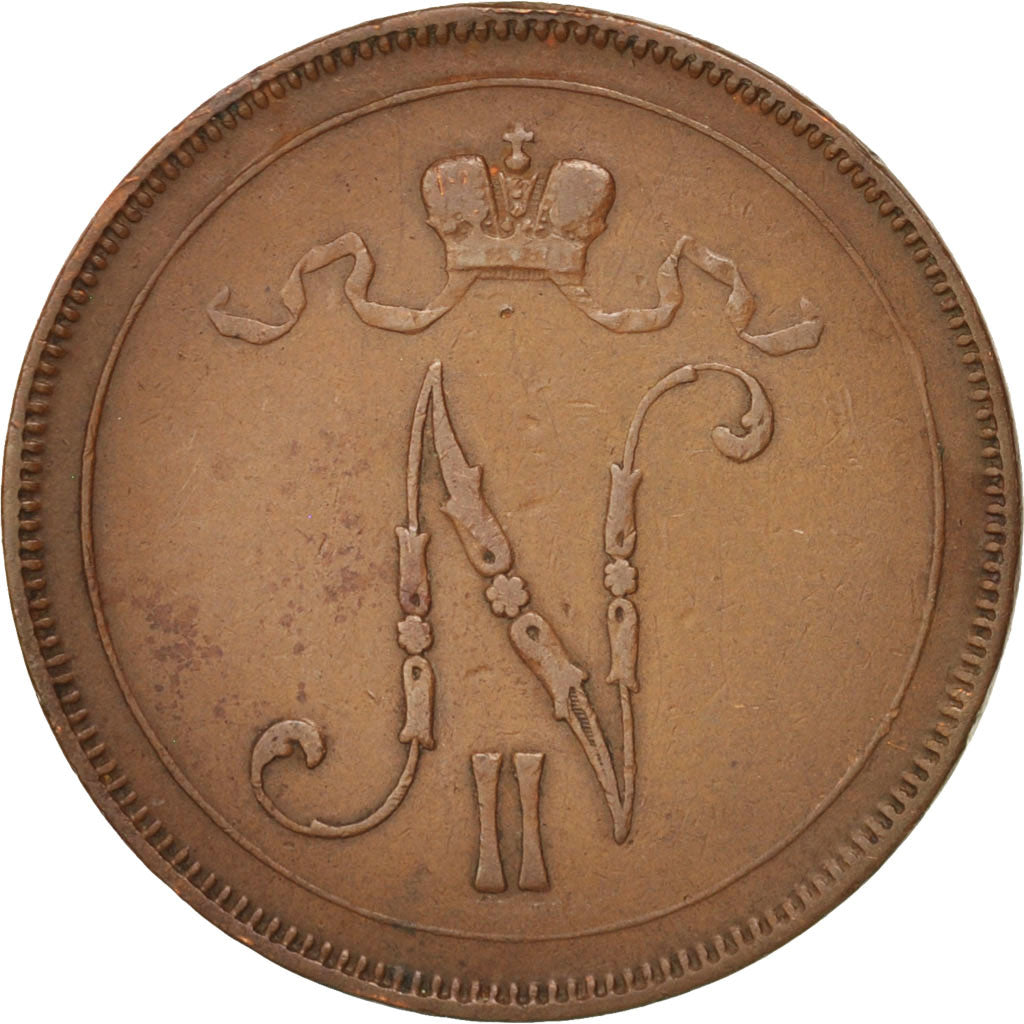 Coin, Finland, Nicholas II, 10 Pennia, 1897, EF(40-45), Copper, KM:14