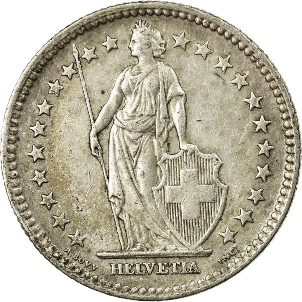 Coin, Switzerland, 2 Francs, 1944, Bern, EF(40-45), Silver, KM:21