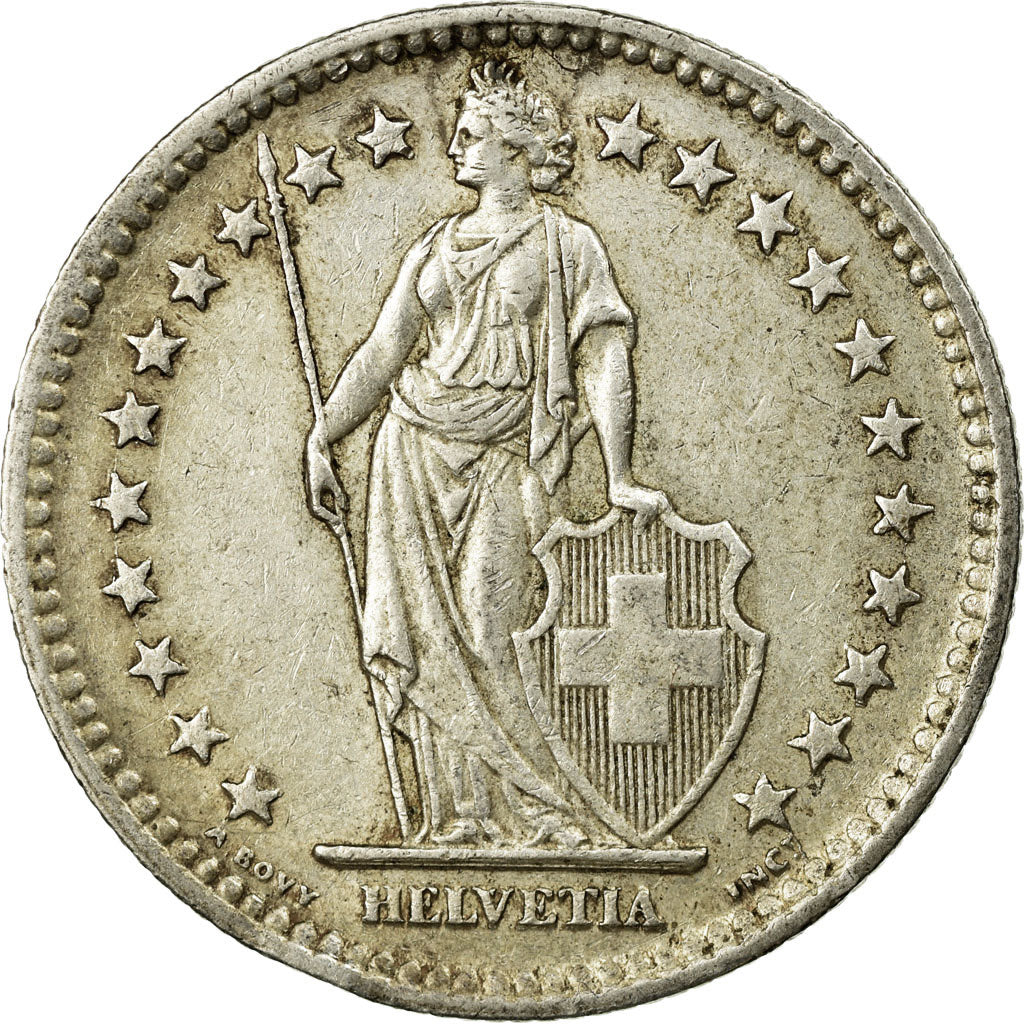 Coin, Switzerland, 2 Francs, 1946, Bern, EF(40-45), Silver, KM:21