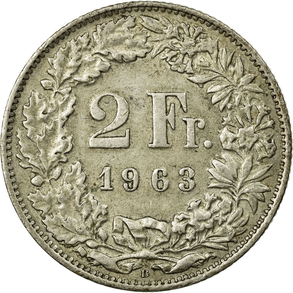 Moneta, Svizzera, 2 Francs, 1963, Bern, BB, Argento, KM:21