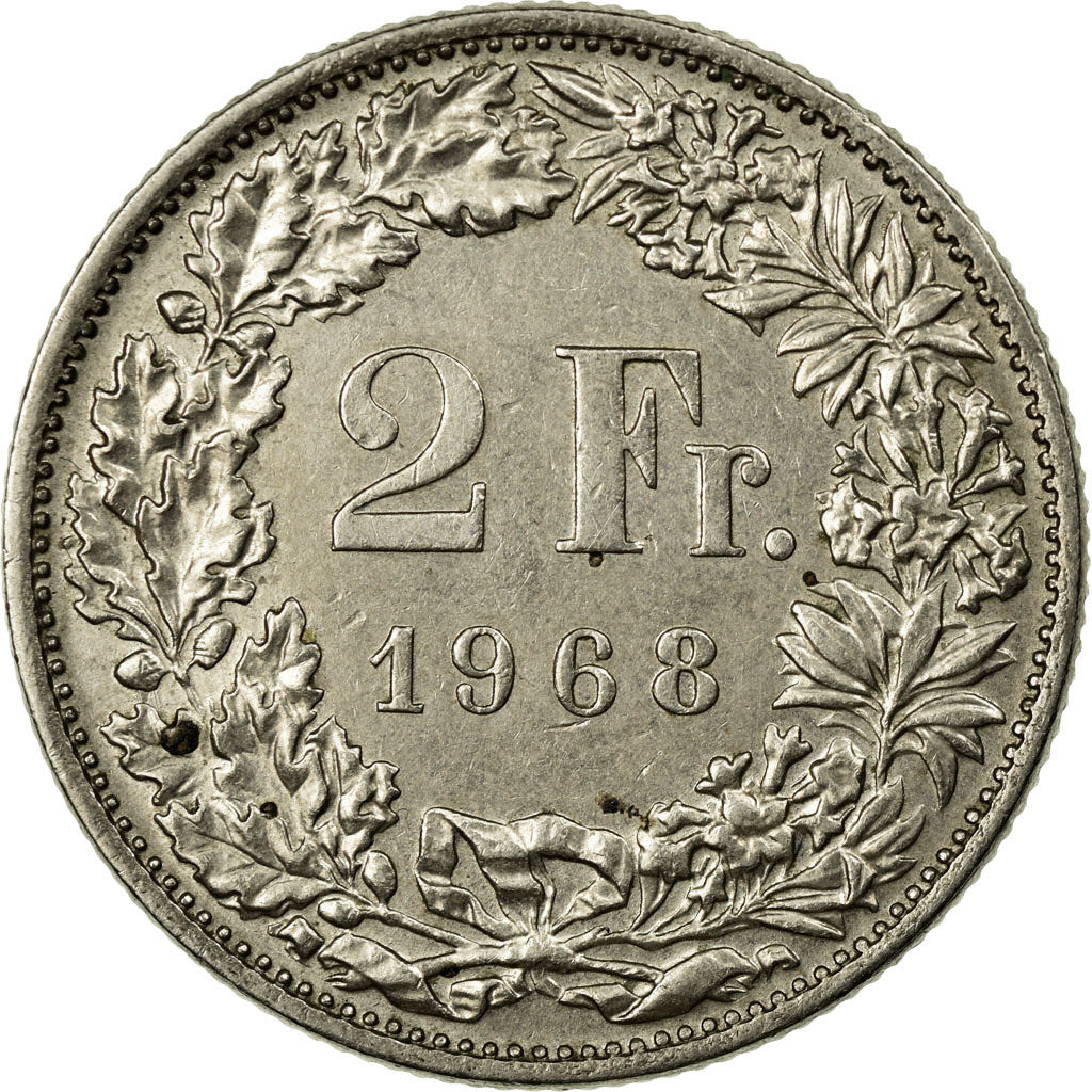 Monnaie, Suisse, 2 Francs, 1968, Bern, TTB+, Copper-nickel, KM:21a.1