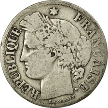 Moneta, Francia, Cérès, 2 Francs, 1871, Paris, MB, Argento, KM:817.1