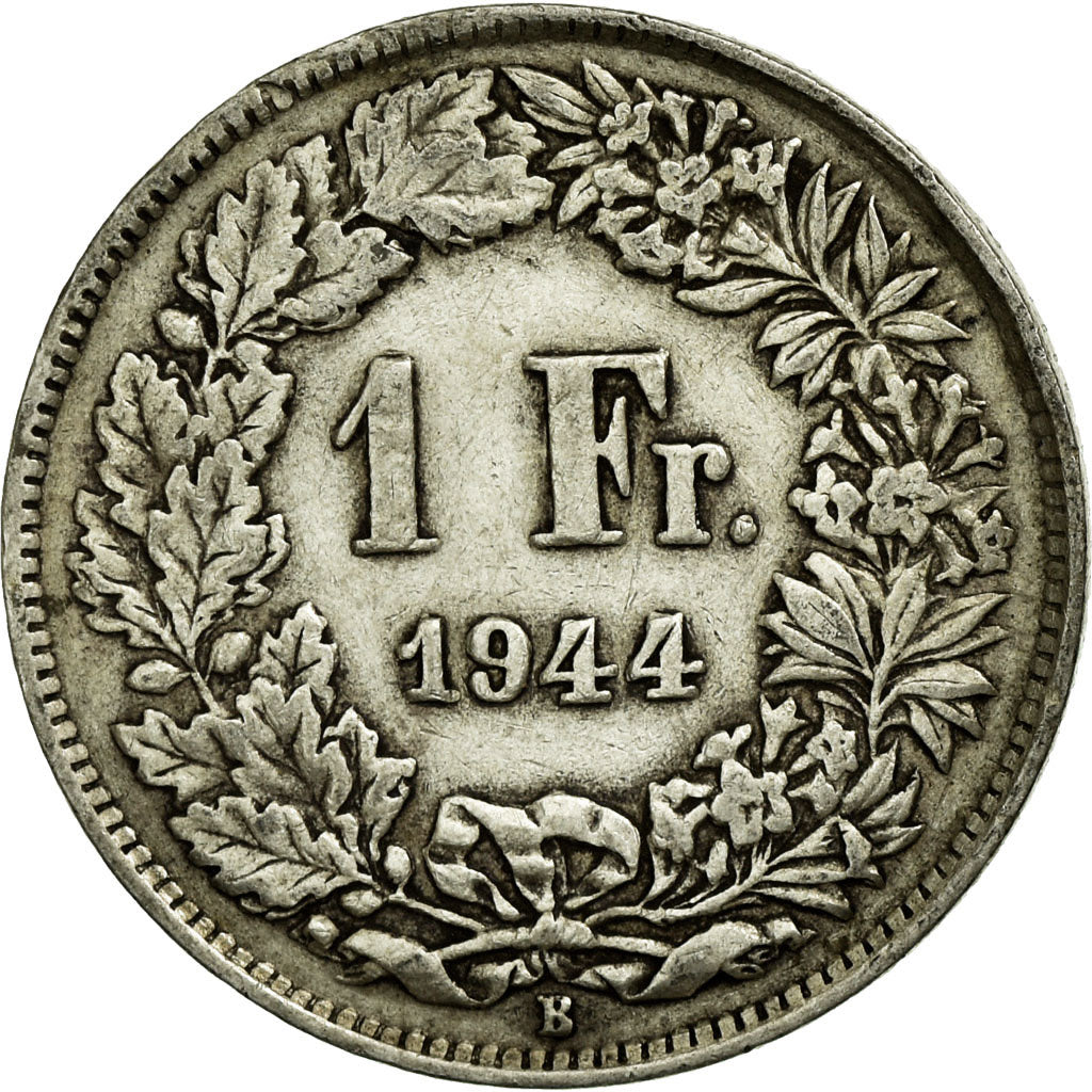 Coin, Switzerland, Franc, 1944, Bern, EF(40-45), Silver, KM:24