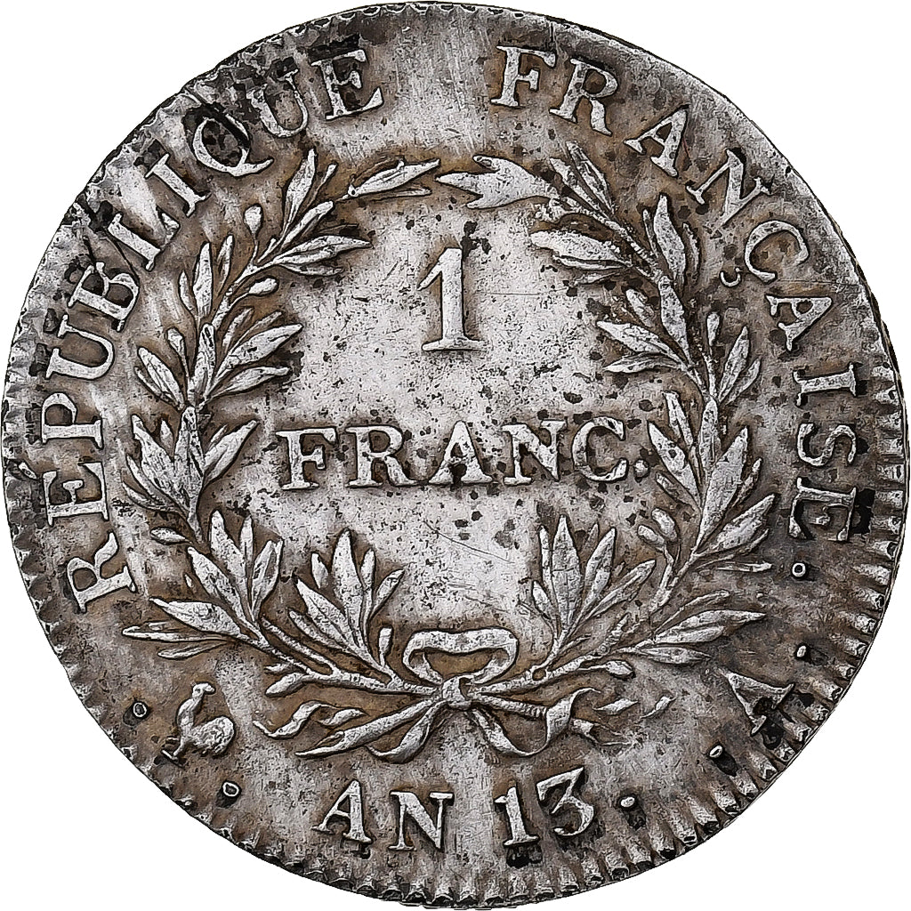 France, Napoléon Ier, 1 Franc, AN 13, Paris, Argent, TTB, Gadoury:443, KM:656.1