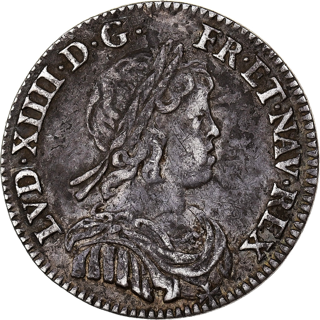 France, Louis XIV, 1/12 Ecu à la mèche courte, 1644, Paris, Argent, TTB
