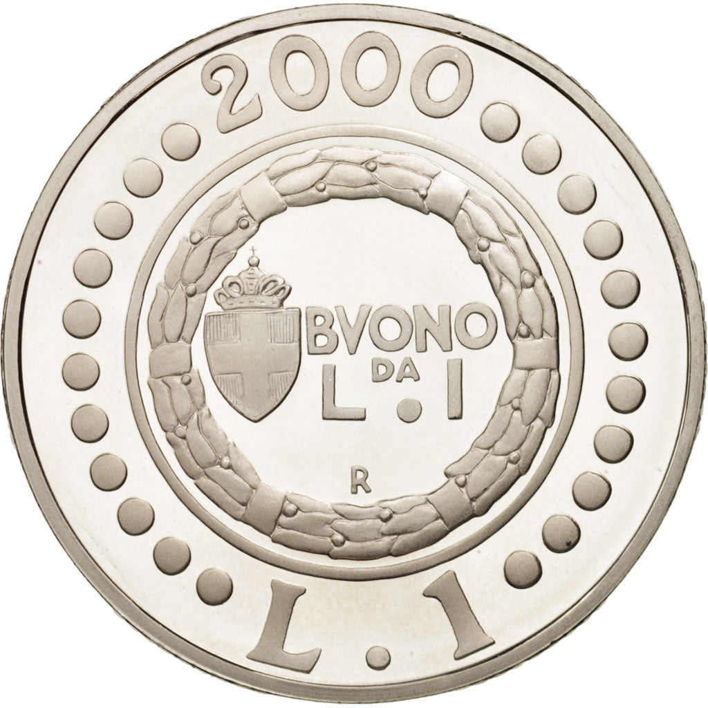 Moneda, Italia, Lira, 2000, Rome, FDC, Plata, KM:206