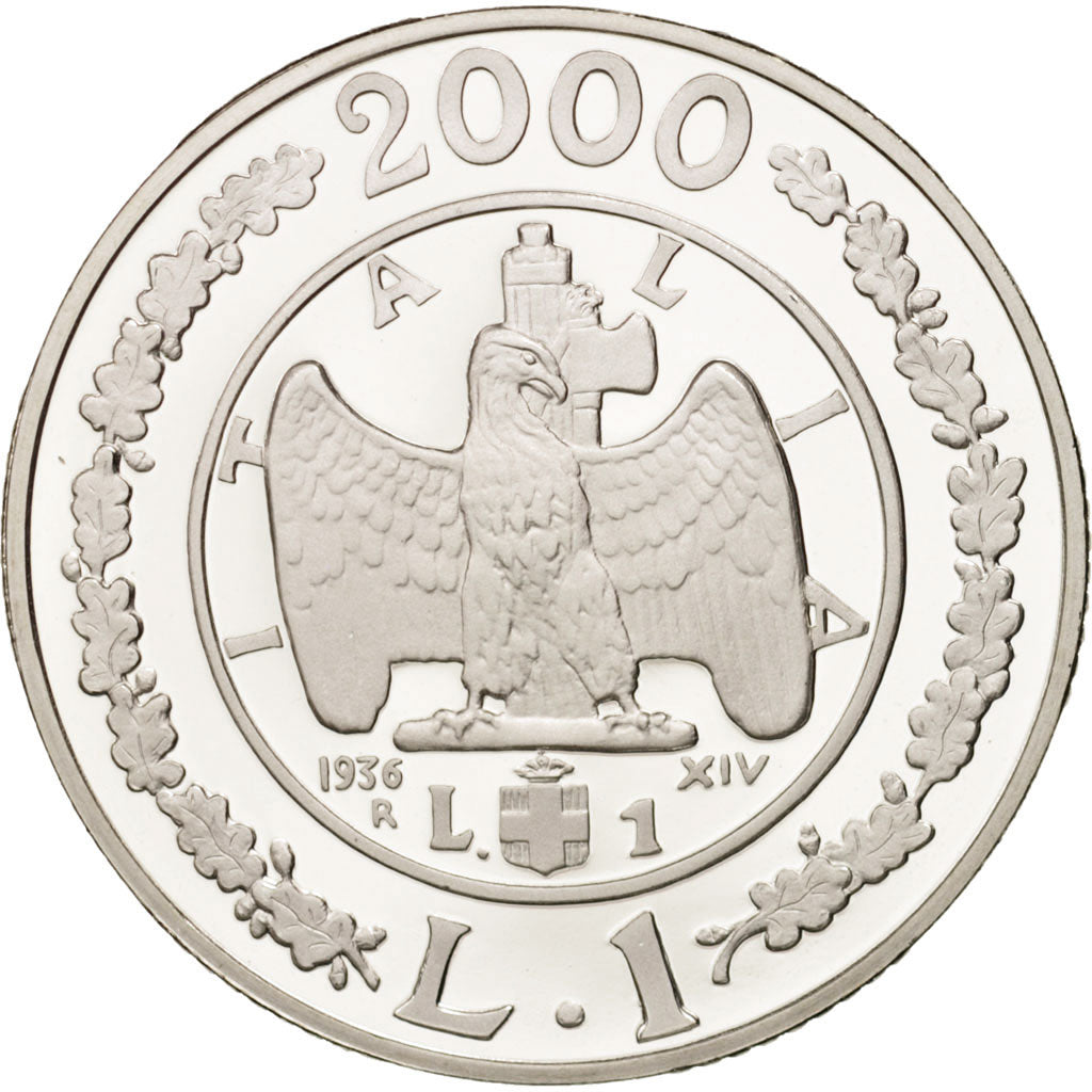 Coin, Italy, Lira, 2000, Rome, MS(65-70), Silver, KM:207