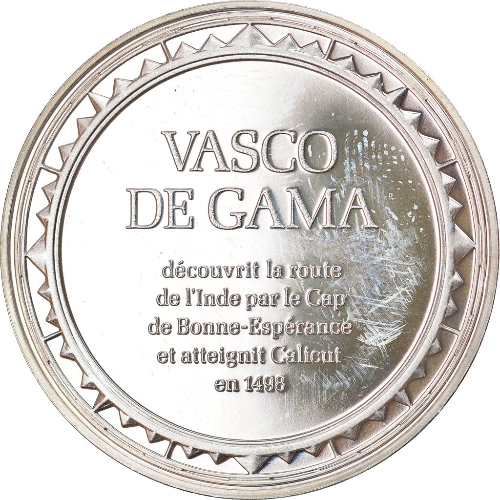 France, Medal, The Boats, Vasco de Gama, History, MS(63), Silver