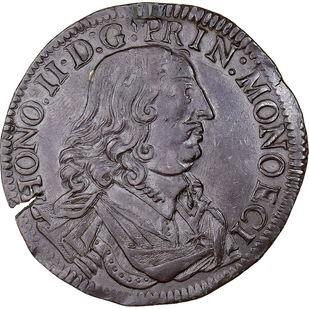 Monaco, Honoré II, Scudo, 1653, Monaco, Silver, AU(55-58), Gadoury:MC30