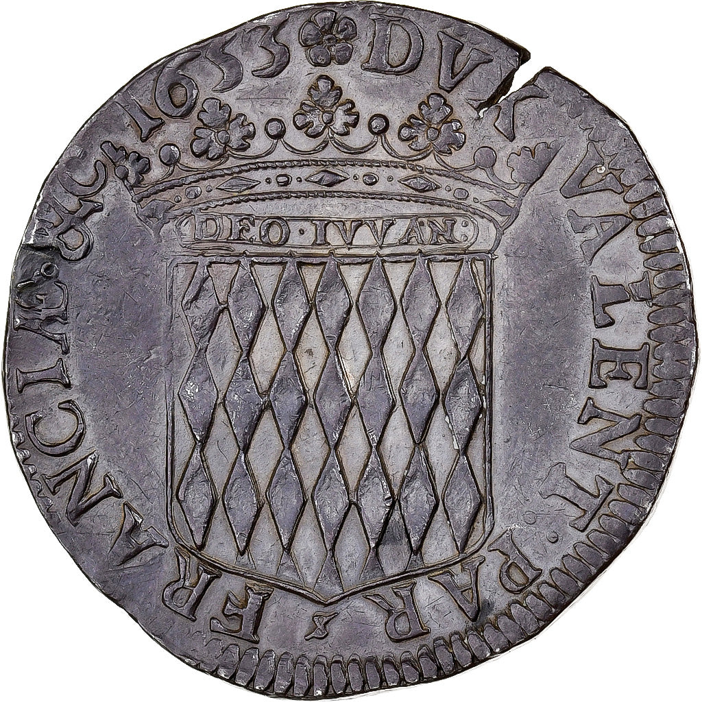Monaco, Honoré II, Scudo, 1653, Monaco, Silver, AU(55-58), Gadoury:MC30