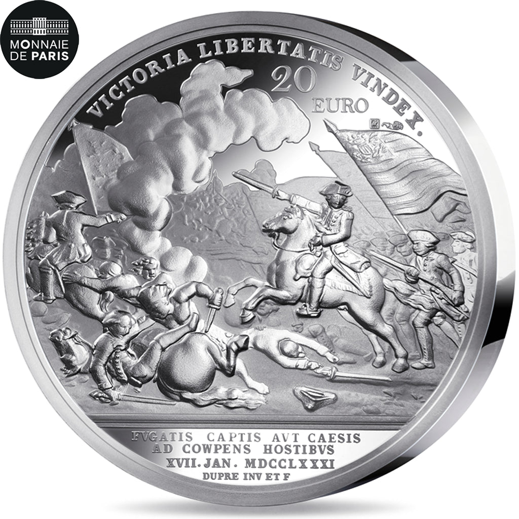Frankreich, 20 Euro, Indépendance des Etats-Unis, Bataille de Cowpens - 1 Oz