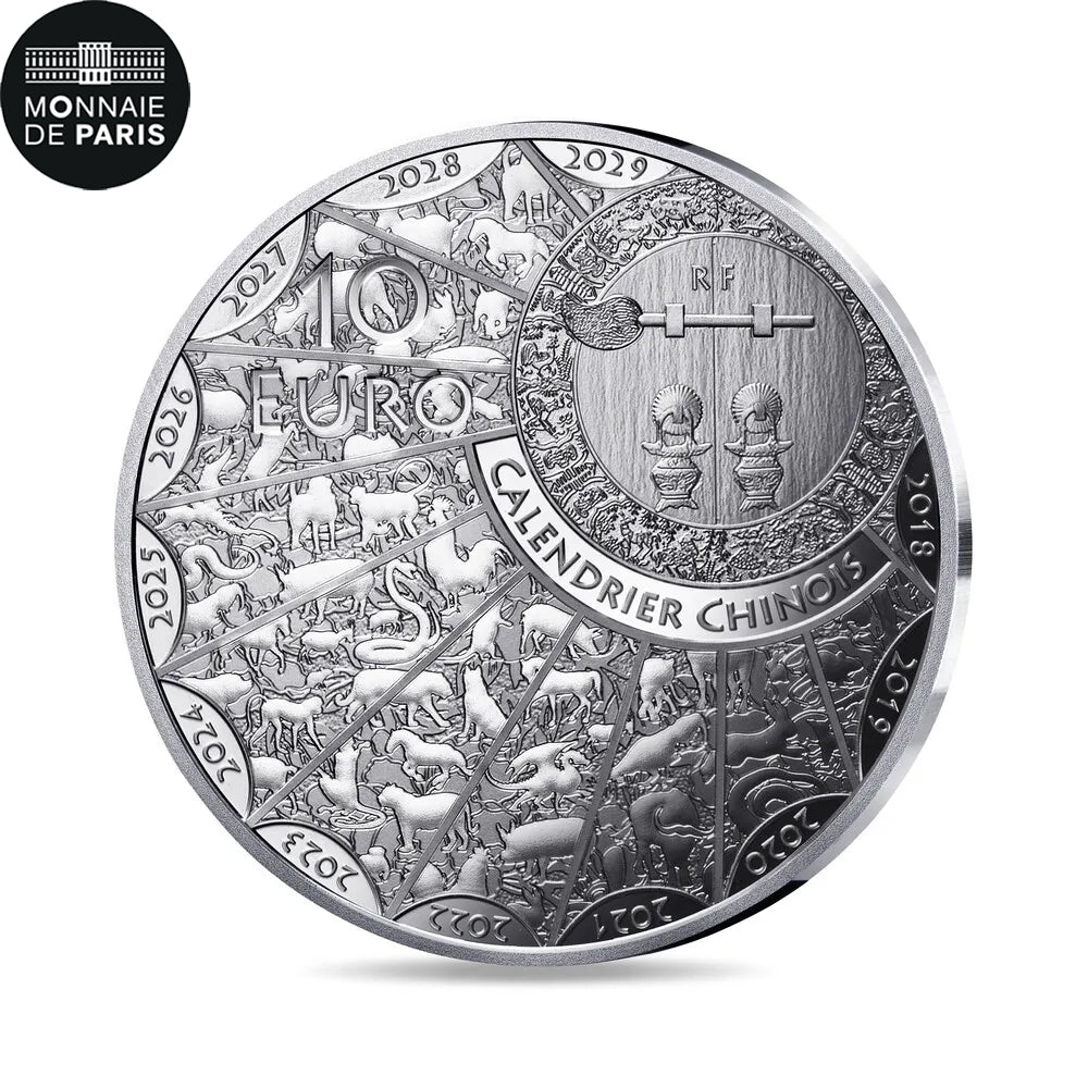 Francia, 10 Euro, Calendrier Chinois, Année du Serpent, 2025, Monnaie de Paris