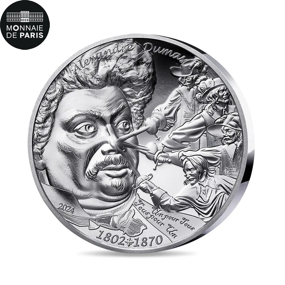 Francja, 20 Euro, L'art de la plume, Alexandre Dumas, 2024, Monnaie de Paris
