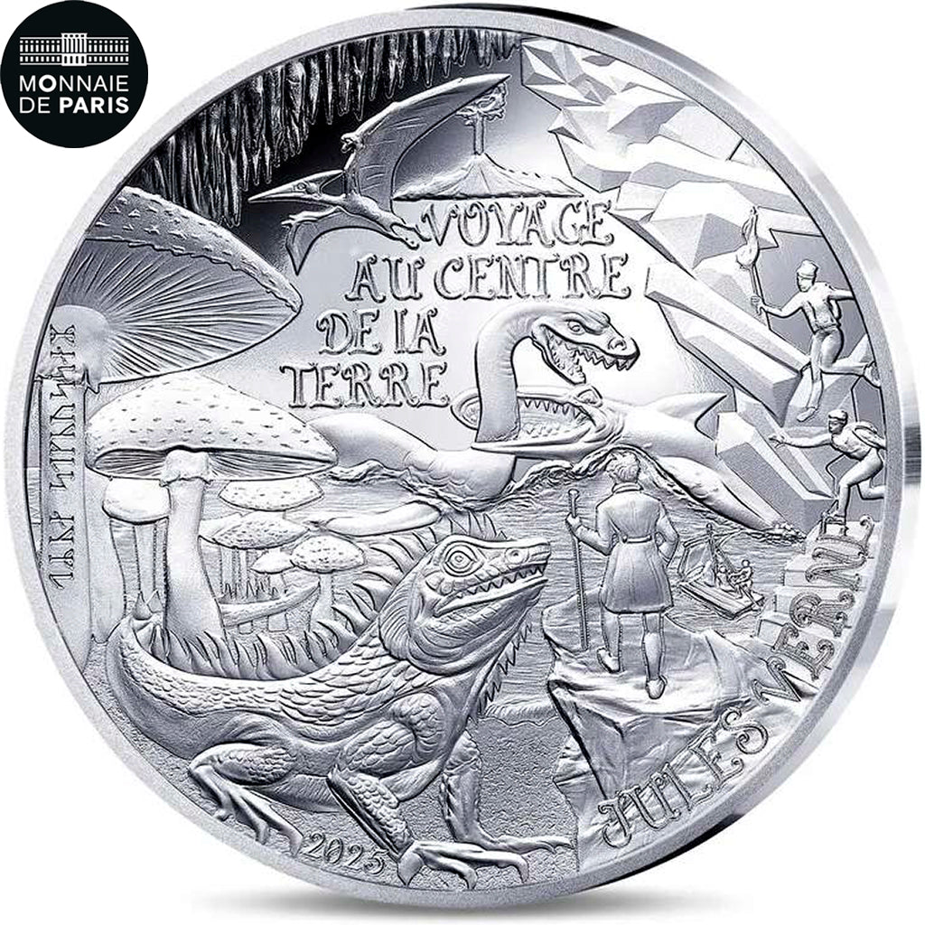 Francia, 10 Euro, L'art de la plume, Jules Verne - Voyage Au Centre De La Terre