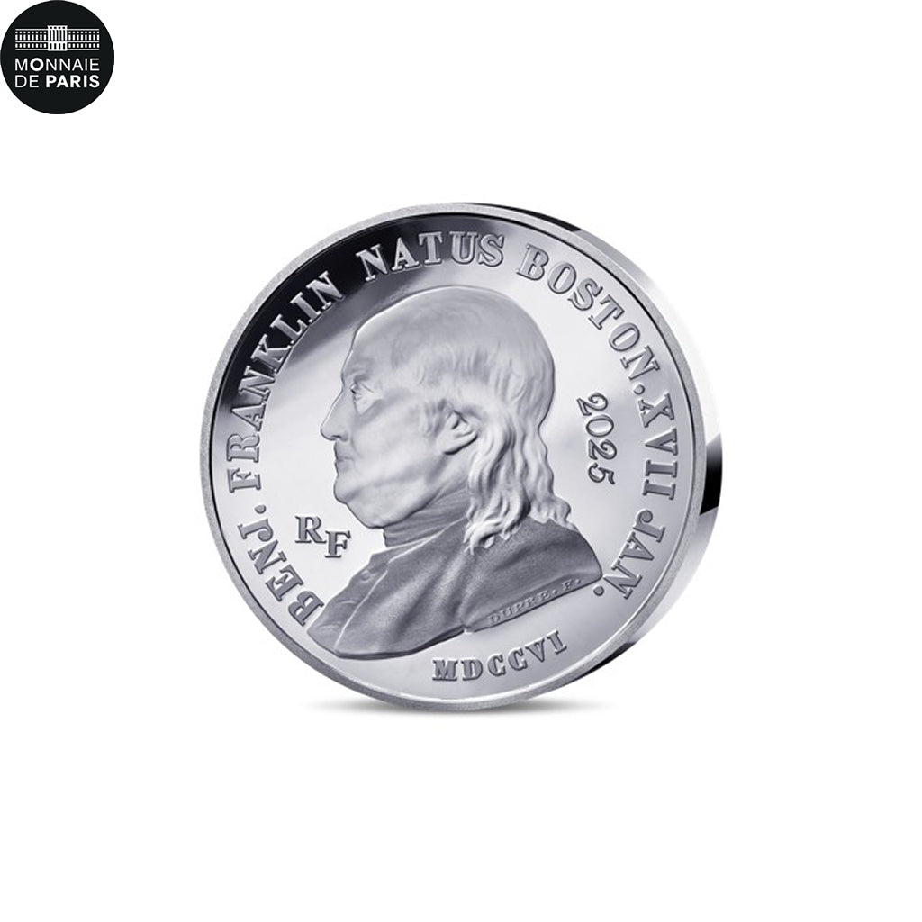 France, Benjamin Franklin, 20 Euro, 1 Oz, 2025, Monnaie de Paris, Argent, FDC