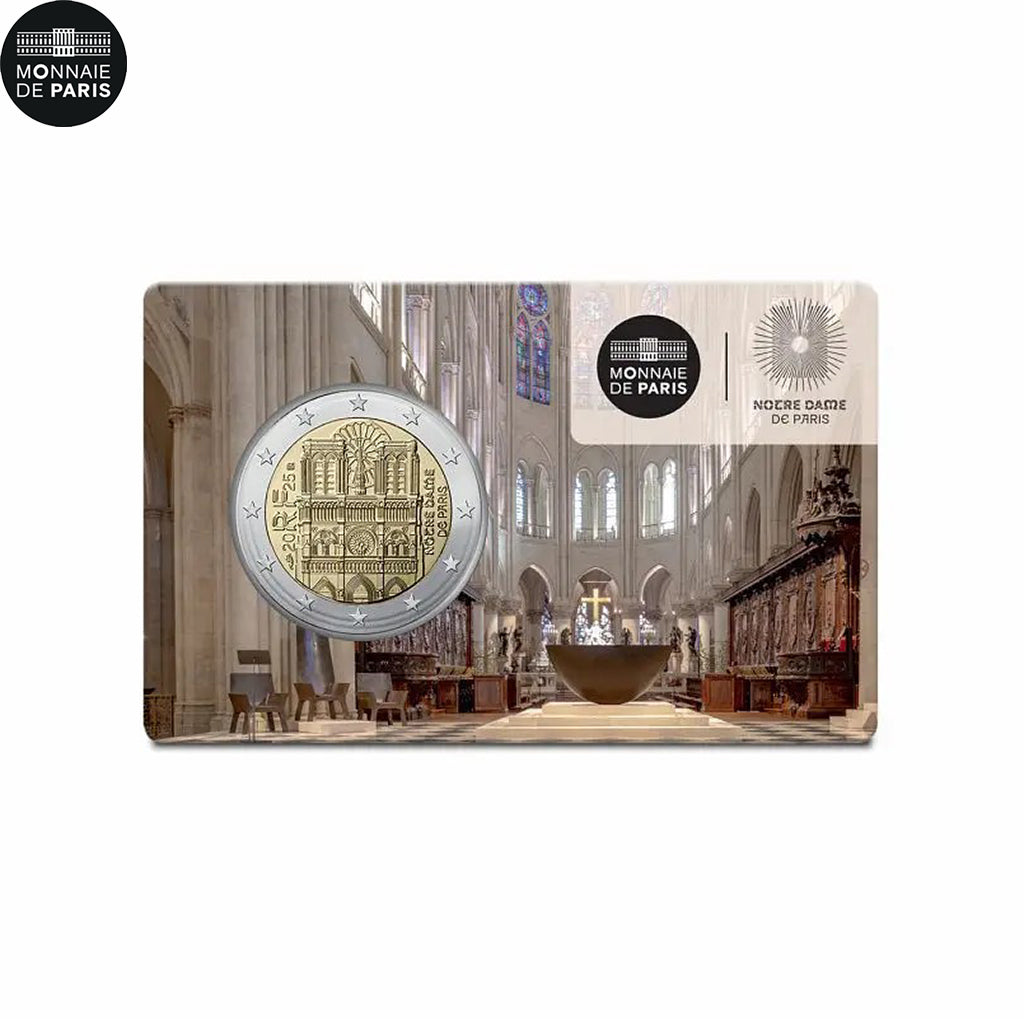 Francia, 2 Euro, Notre Dame - Coin Card - BU, 2025, Monnaie de Paris