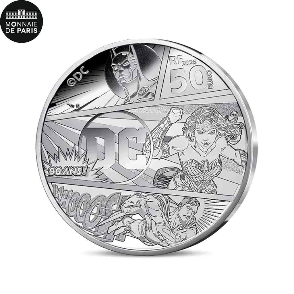 Francja, 50 Euro, DC Comics, 5 OZ BE, 2025, Monnaie de Paris, Srebro, MS(65-70)