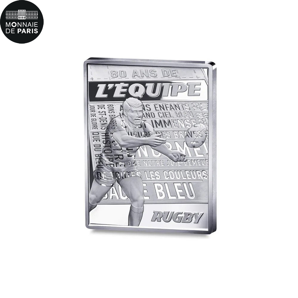 Francia, 10 Euro, 80 Ans L'Equipe - Rugby, BE, 2026, Monnaie de Paris, Plata