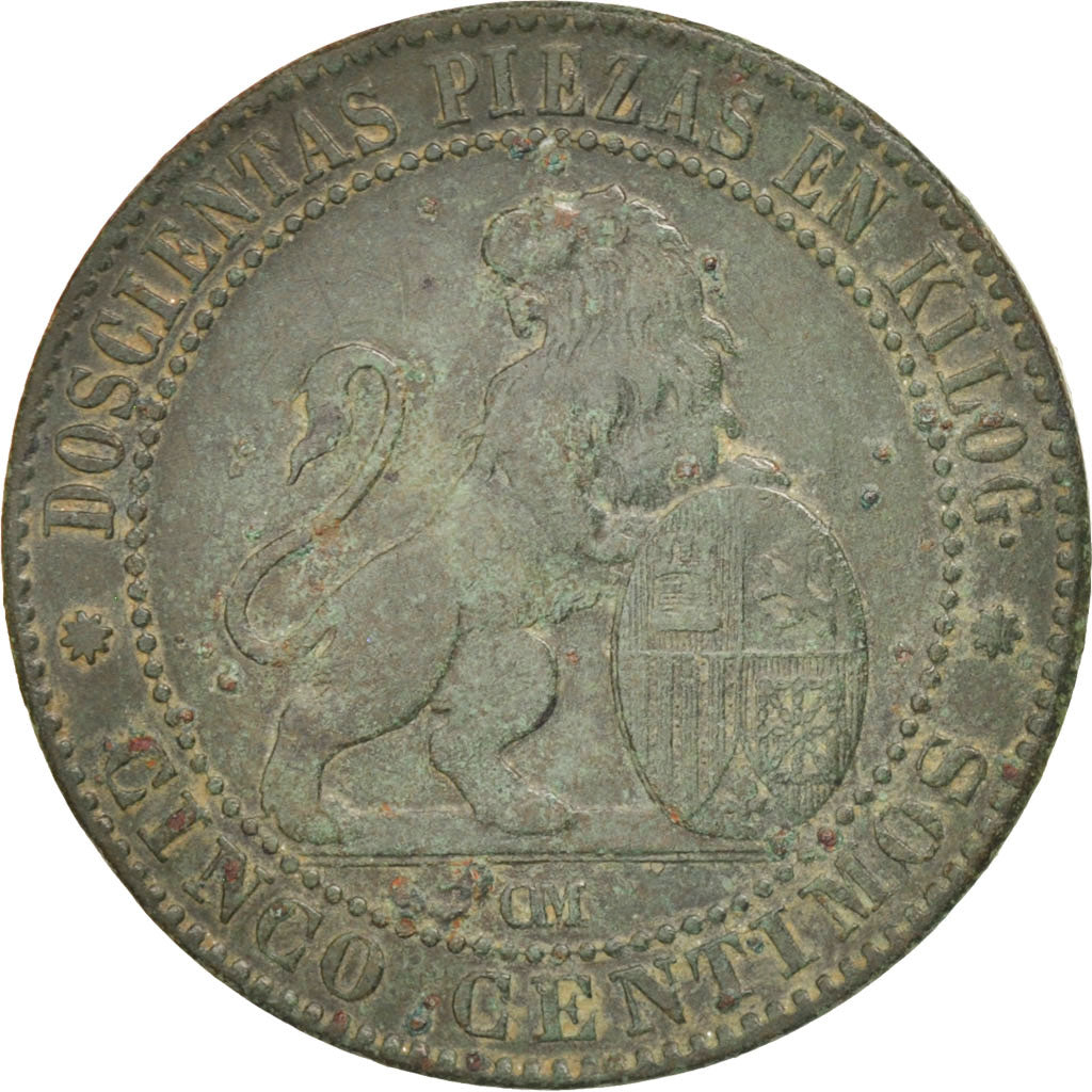 Monnaie, Espagne, Provisional Government, 5 Centimos, 1870, TTB, Cuivre, KM:662